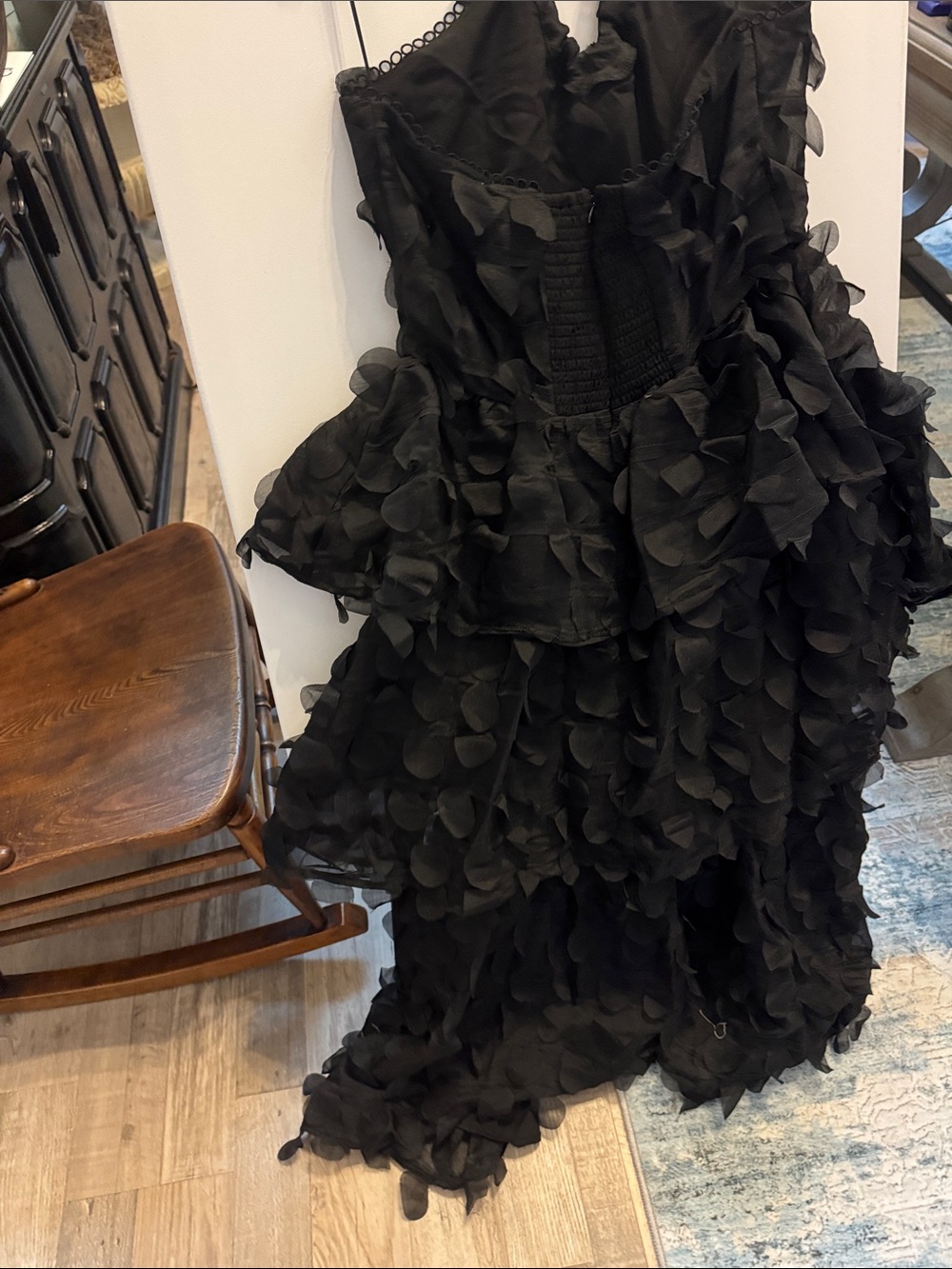 Arose Studio Women’s Black Ruffle 3 Tiered Party Dress - Picture 7 of 7